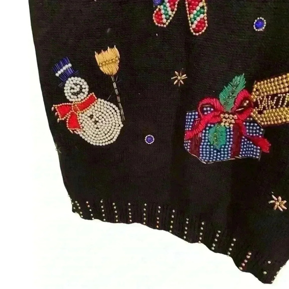 Victoria Harbour Woman Beaded Cowl Christmas Sweater Size 3X Slouchy Tunic - Picture 4 of 15